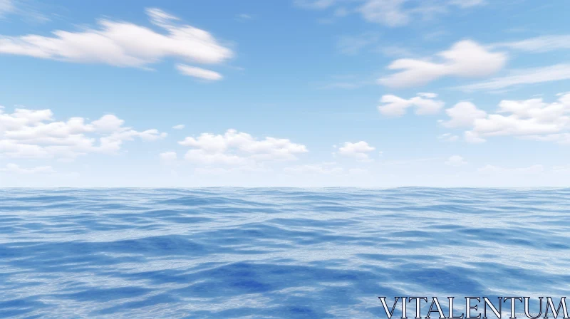 Tranquil Seascape with Clear Blue Sky AI Image