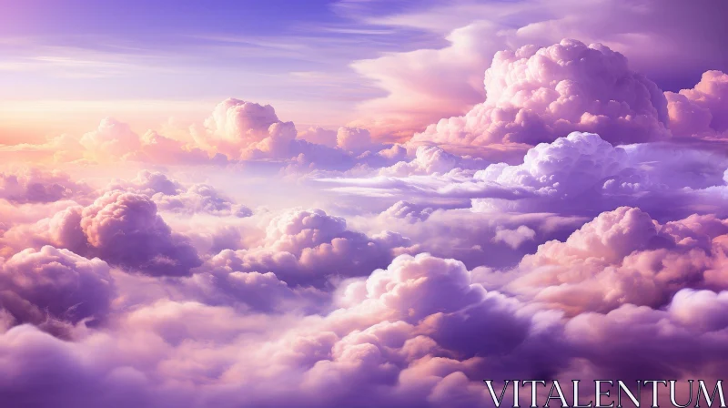 Azure Cloudscape with Pink, Blue, and Purple Colors AI Image