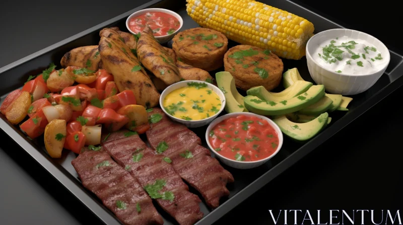 Delicious Grilled Meats & Vegetables Platter AI Image