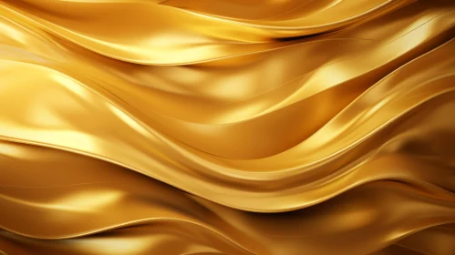 Golden Wavy Surface - Luxurious 3D Rendering