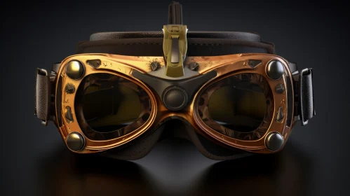 Steampunk Metal Goggles - Unique 3D Rendered Design
