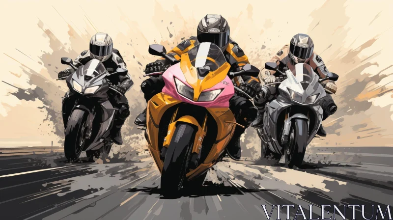 AI ART Thrilling Motorcycle Racing Scene
