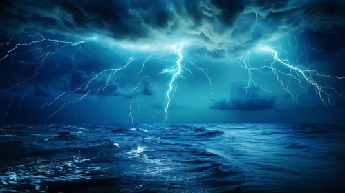 Turbulent Sea Thunderstorm - Nature's Power Display