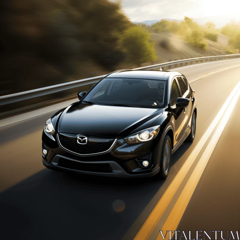 Captivating Mazda CX5 Artwork: Classic American Cars on the Highway AI Image