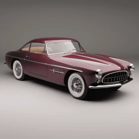 Vintage Car on Grey Background - Realistic and Detailed Renderings