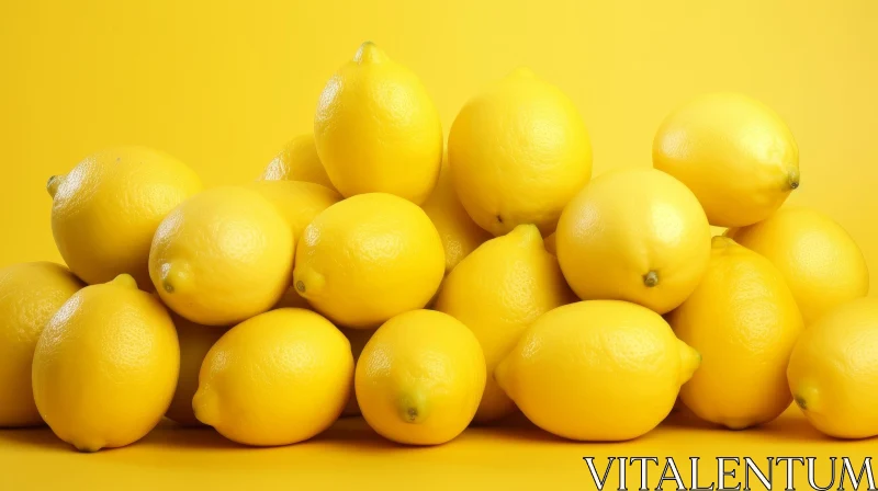 Yellow Lemons on Bright Background AI Image