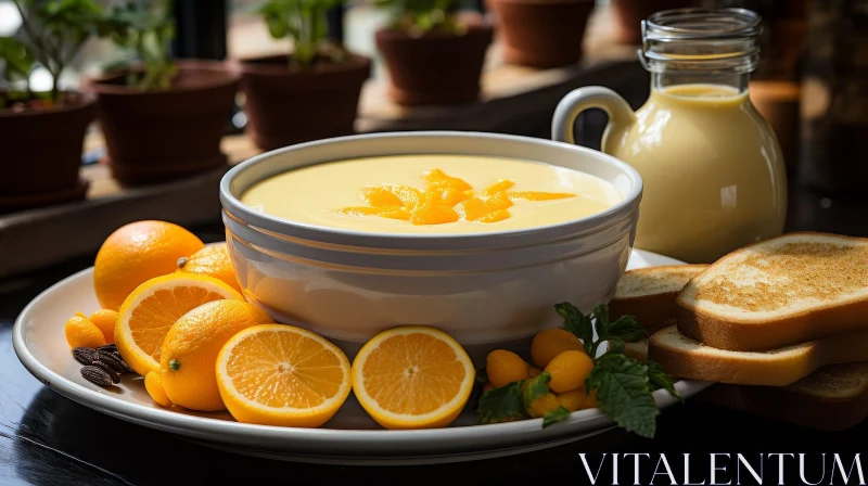 AI ART Delicious Orange Soup on White Plate