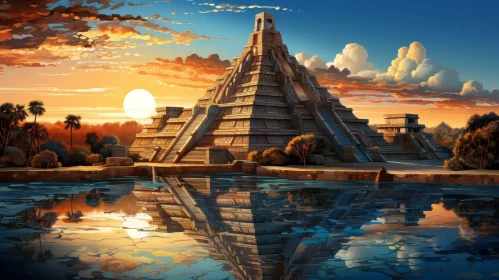 Enigmatic Mayan Pyramid in Realistic Digital Art
