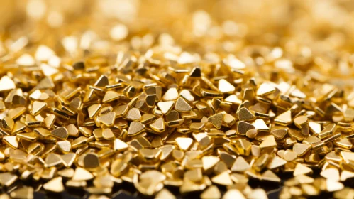 Shiny Gold Metal Shavings Close-Up