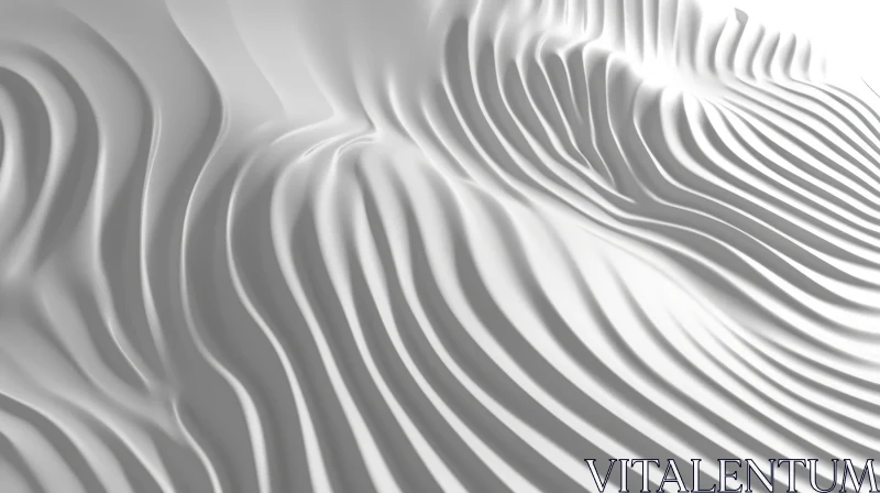 White Wavy Surface: Abstract Interpretation AI Image