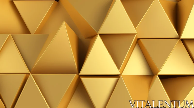 Golden Geometric Pattern - 3D Rendering for Design Projects AI Image