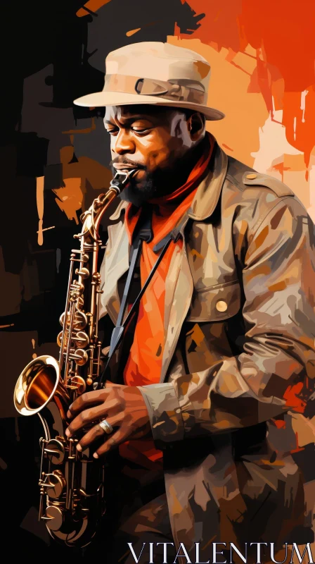 AI ART Captivating Jazz Musician Portrait with Saxophone