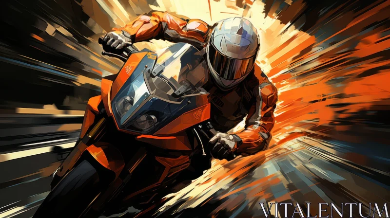 Man Riding Motorcycle - Speedy Digital Art AI Image