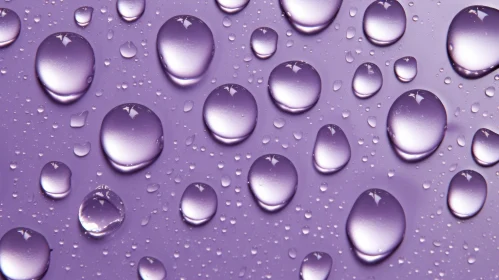 Purple Water Drops on Smooth Surface