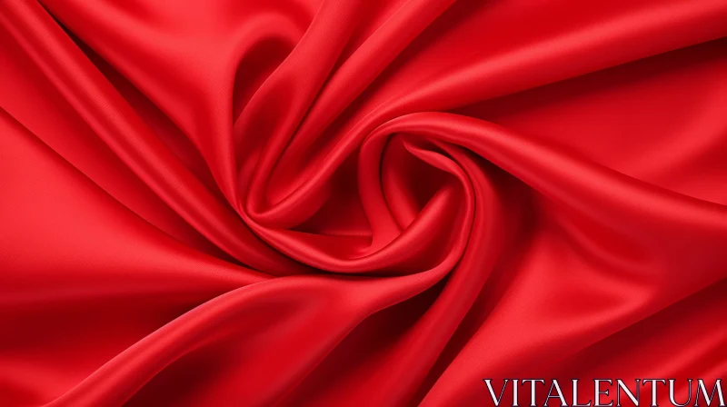 Red Silk Fabric Spiral Pattern Texture AI Image