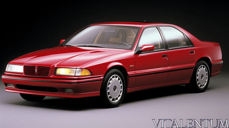 AI ART Captivating Red Car: A Stylish 3D Render from the 1990s