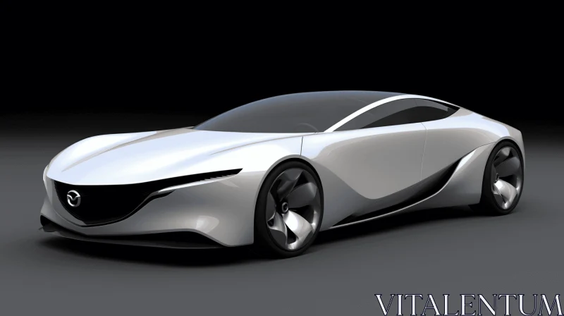 Futuristic Concept Car - Monochromatic Organic Shading AI Image
