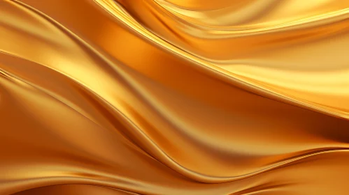 Luxurious Golden Silk Fabric - 3D Rendering