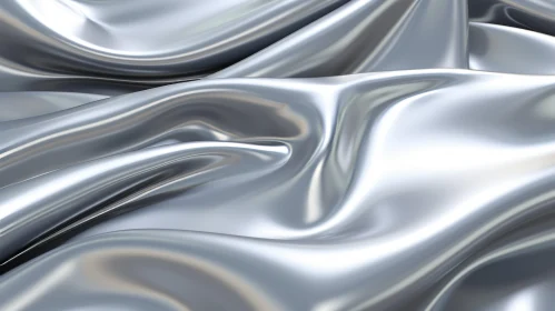 Luxurious Silver Silk Fabric Close-Up