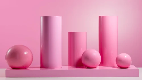 Pink Geometric Shapes Background