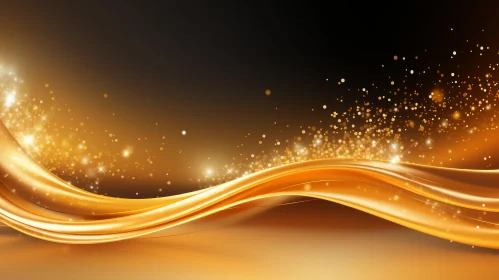 Dark Gold Gradient with Flowing Wave
