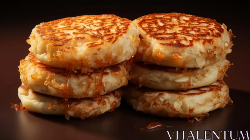 Delicious Golden Brown Pancakes with Syrup AI Image