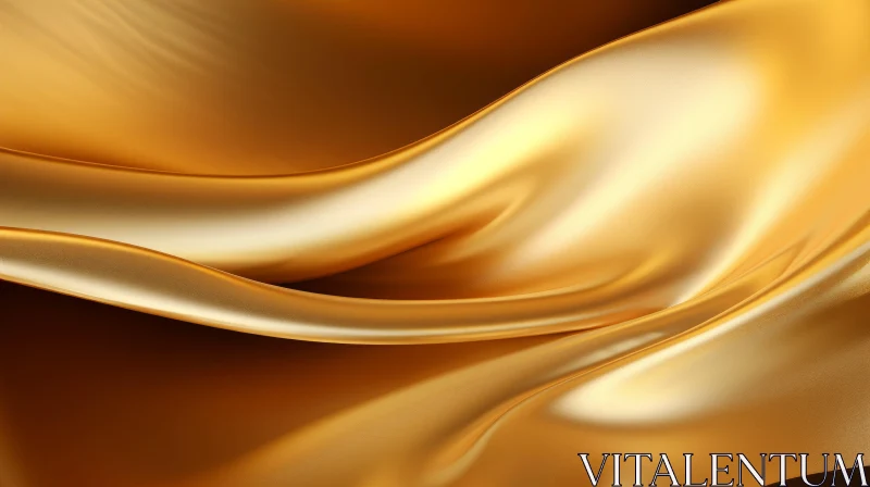 Golden Silk Cloth 3D Rendering - Luxurious Metallic Look AI Image