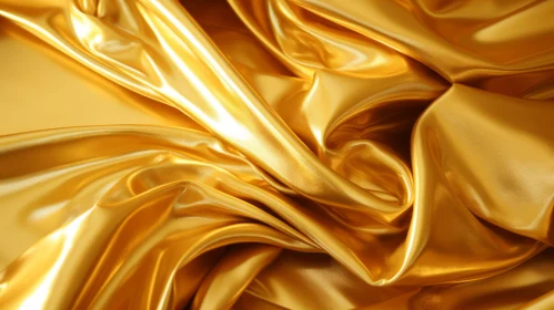 Luxurious Gold Silk Fabric Texture - Close-Up View