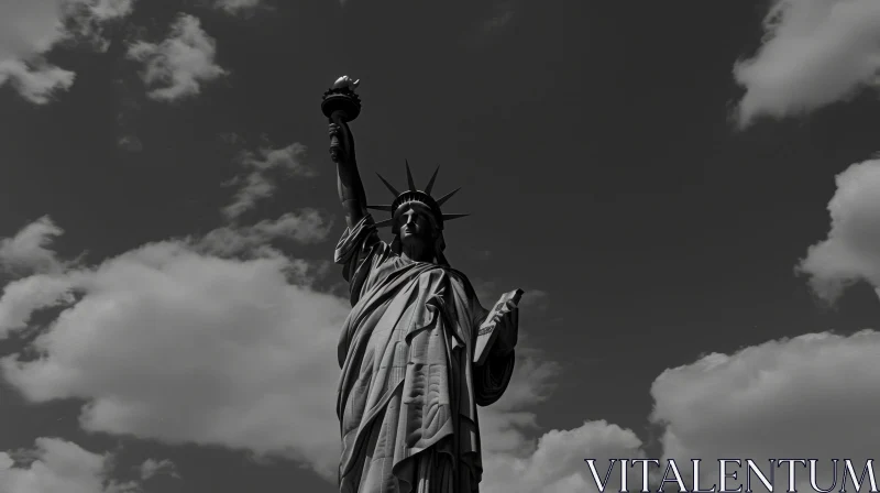 AI ART Statue of Liberty in Black and White