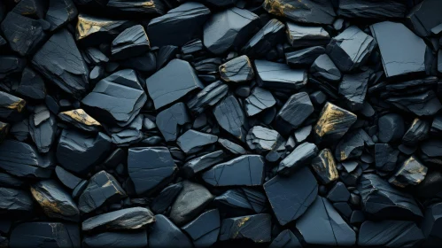 Broken Black Slate Texture - Dark Stone Chaos