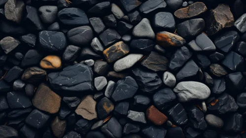 Dark and Wet Pebbles Close-up