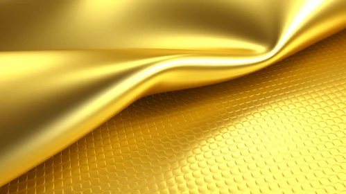 Gold Surface 3D Rendering with Reflective Wave Effect