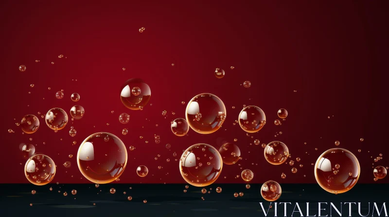 AI ART Red Bubbles 3D Illustration