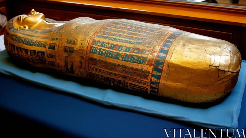 Ancient Egyptian Coffin with Mummy Inside AI Image