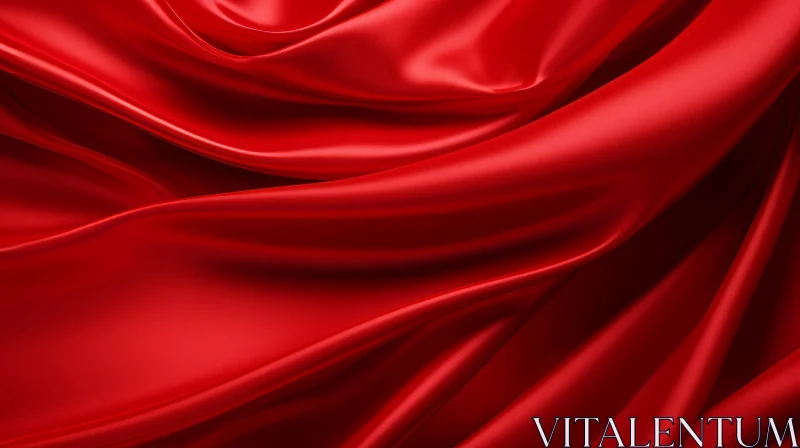 Luxurious Red Silk Fabric Texture AI Image