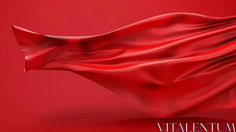 Red Silk Cloth 3D Rendering AI Image