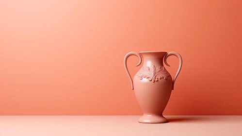 Elegant Pink Vase on Pink Background