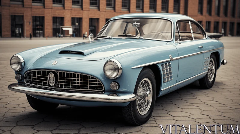 Exquisite Blue Vintage Sports Car | Stunning Craftsmanship AI Image