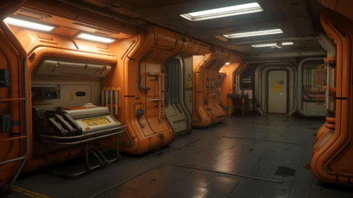 Futuristic Spaceship Interior - 3D Rendering