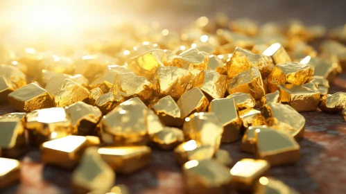 Intriguing 3D Render of Gold Nugget Pile