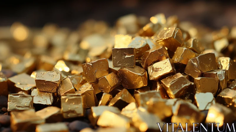Luxurious Gold Cubes Close-up AI Image