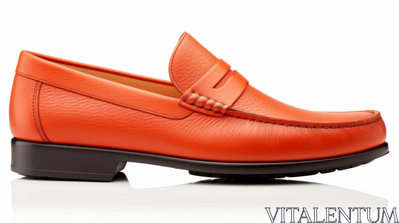 AI ART Orange Leather Loafer - Stylish Footwear for Casual Occasions