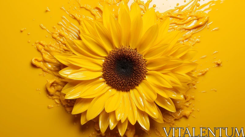 Sunflower Illustration - Realistic Floral Artwork AI Image
