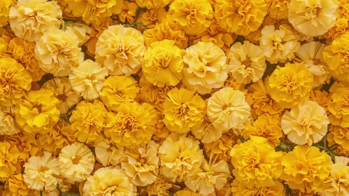 Yellow Marigold Field - Bright Floral Bloom