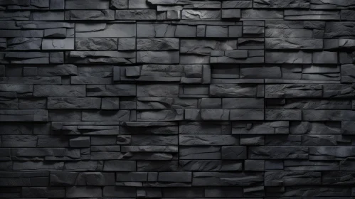 Black Stone Wall Texture - Background or 3D Model