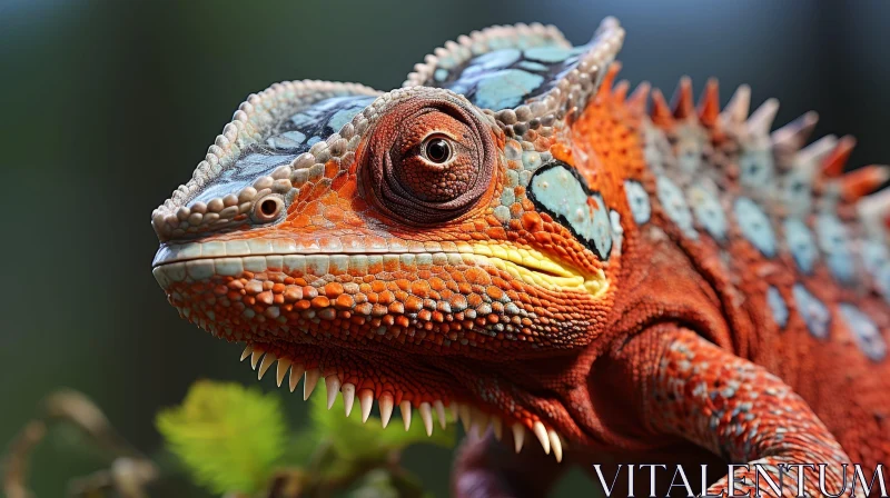 AI ART Colorful Chameleon Close-Up Wildlife Photography