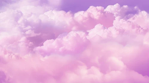 Pink Clouds on Purple Sky Background