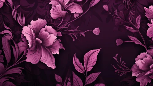 Dark Purple Floral Pattern Background