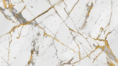 Elegant White Marble Texture with Golden and Gray Veins