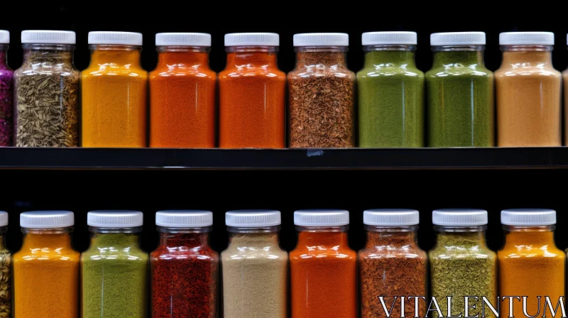 Exquisite Spice Display in Glass Jars AI Image